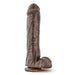 Blush BL-15426 Dr. Skin Mr. Savage Realistic Brown 11-Inch Long Dildo With Balls & Suction Cup Base