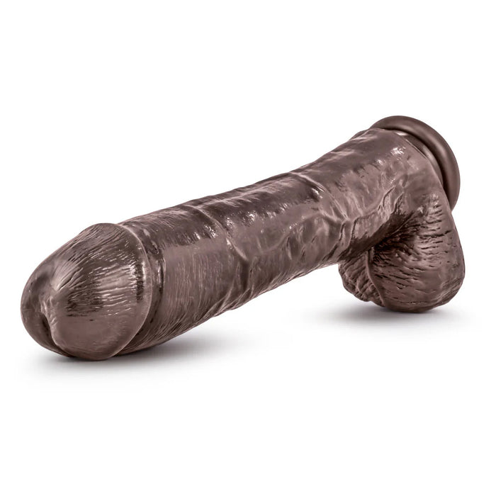 Blush BL-15426 Dr. Skin Mr. Savage Realistic Brown 11-Inch Long Dildo With Balls & Suction Cup Base
