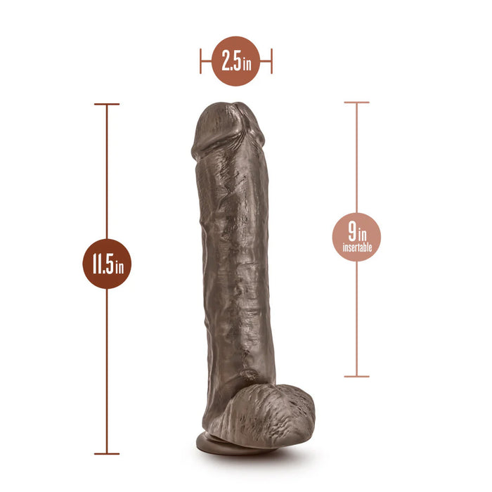 Blush BL-15426 Dr. Skin Mr. Savage Realistic Brown Dildo Measurements