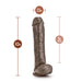 Blush BL-15426 Dr. Skin Mr. Savage Realistic Brown Dildo Measurements