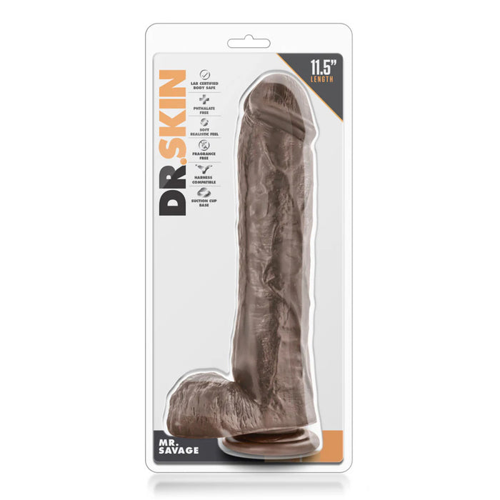 Blush BL-15426 Dr. Skin Mr. Savage Realistic Brown Dildo Package Front