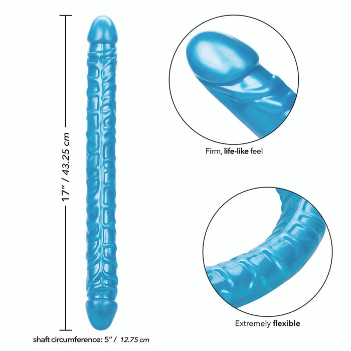 CalExotics SE-0267-10-2 Size Queen 17 Inch Double Dong Blue Features