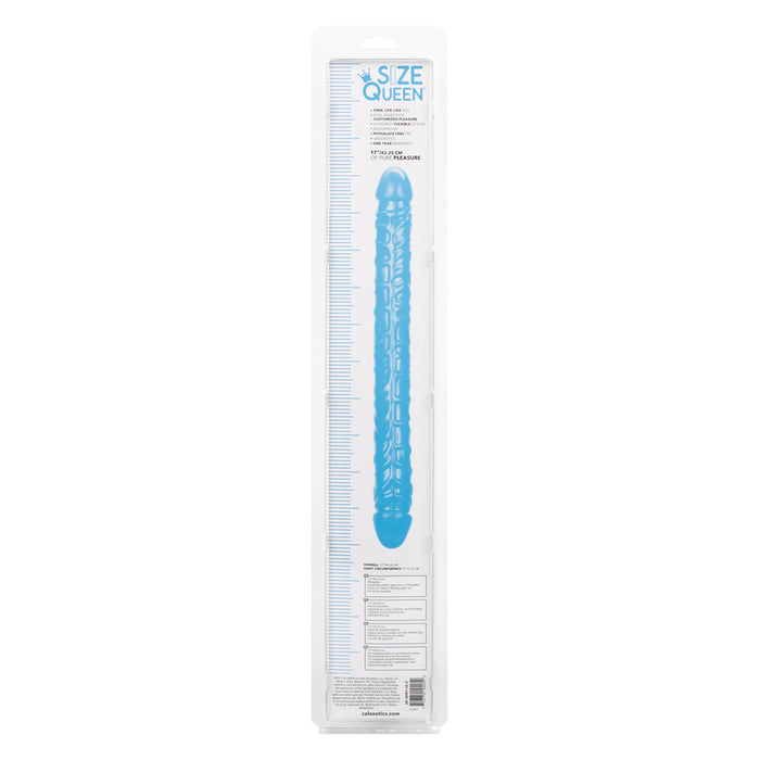 CalExotics SE-0267-10-2 Size Queen 17 Inch Double Dong Blue Package Back